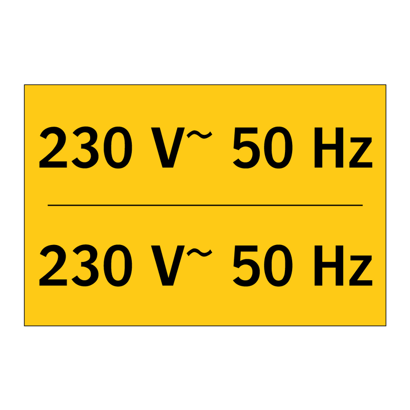 230 V~ 50 Hz - 230 V~ 50 Hz