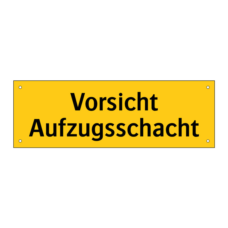Vorsicht Aufzugsschacht