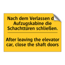 Nach dem Verlassen der Aufzugskabine /.../ - After leaving the elevator car, /.../
