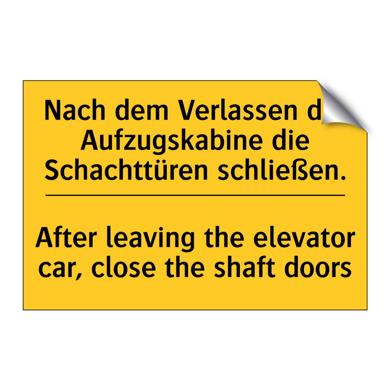 Nach dem Verlassen der Aufzugskabine /.../ - After leaving the elevator car, /.../