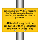 Der gesamte Lkw-Verkehr muss mit /.../ - All truck driving must be conducted /.../