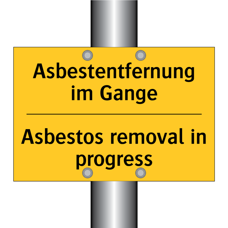 Asbestentfernung im Gange - Asbestos removal in progress