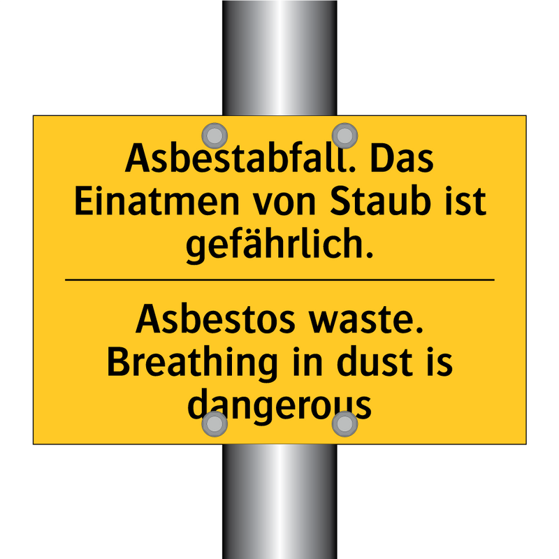 Asbestabfall. Das Einatmen von /.../ - Asbestos waste. Breathing in dust /.../