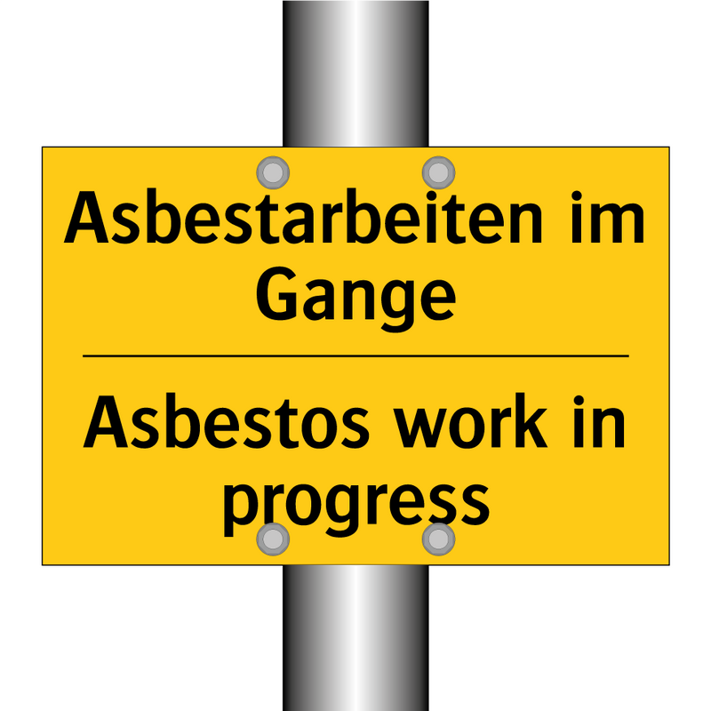 Asbestarbeiten im Gange - Asbestos work in progress