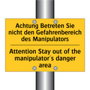 Achtung Betreten Sie nicht den /.../ - Attention Stay out of the manipulator's /.../