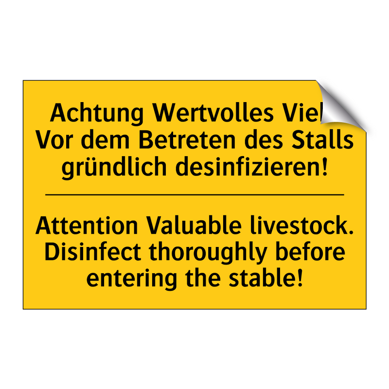 Achtung Wertvolles Vieh. Vor dem /.../ - Attention Valuable livestock. /.../