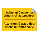 Achtung! Garagentor öffnet sich /.../ - Attention! Garage door opens automatically!/.../