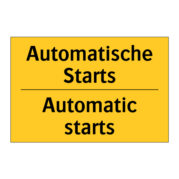 Automatische Starts - Automatic starts