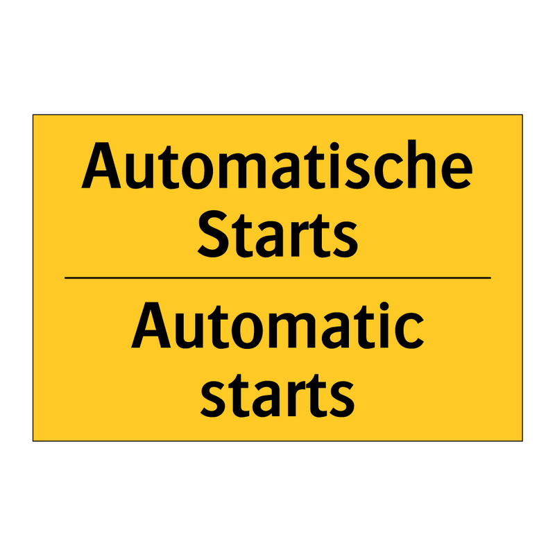 Automatische Starts - Automatic starts