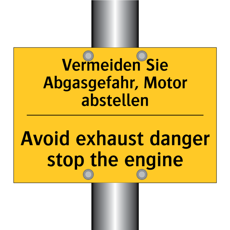 Vermeiden Sie Abgasgefahr, Motor /.../ - Avoid exhaust danger stop the /.../