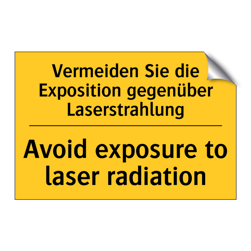 Vermeiden Sie die Exposition gegenüber /.../ - Avoid exposure to laser radiation/.../