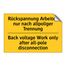 Rückspannung Arbeiten nur nach /.../ - Back voltage Work only after all-pole /.../