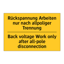 Rückspannung Arbeiten nur nach /.../ - Back voltage Work only after all-pole /.../