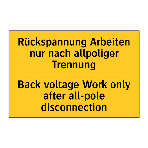 Rückspannung Arbeiten nur nach /.../ - Back voltage Work only after all-pole /.../