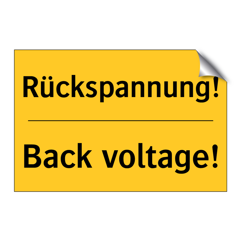 Rückspannung! - Back voltage!
