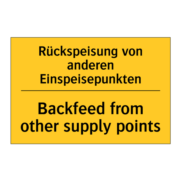 Rückspeisung von anderen Einspeisepunkten/.../ - Backfeed from other supply points/.../