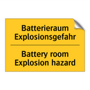 Batterieraum Explosionsgefahr - Battery room Explosion hazard