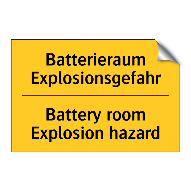 Batterieraum Explosionsgefahr - Battery room Explosion hazard