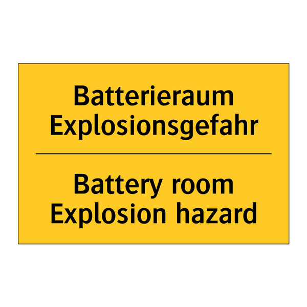 Batterieraum Explosionsgefahr - Battery room Explosion hazard