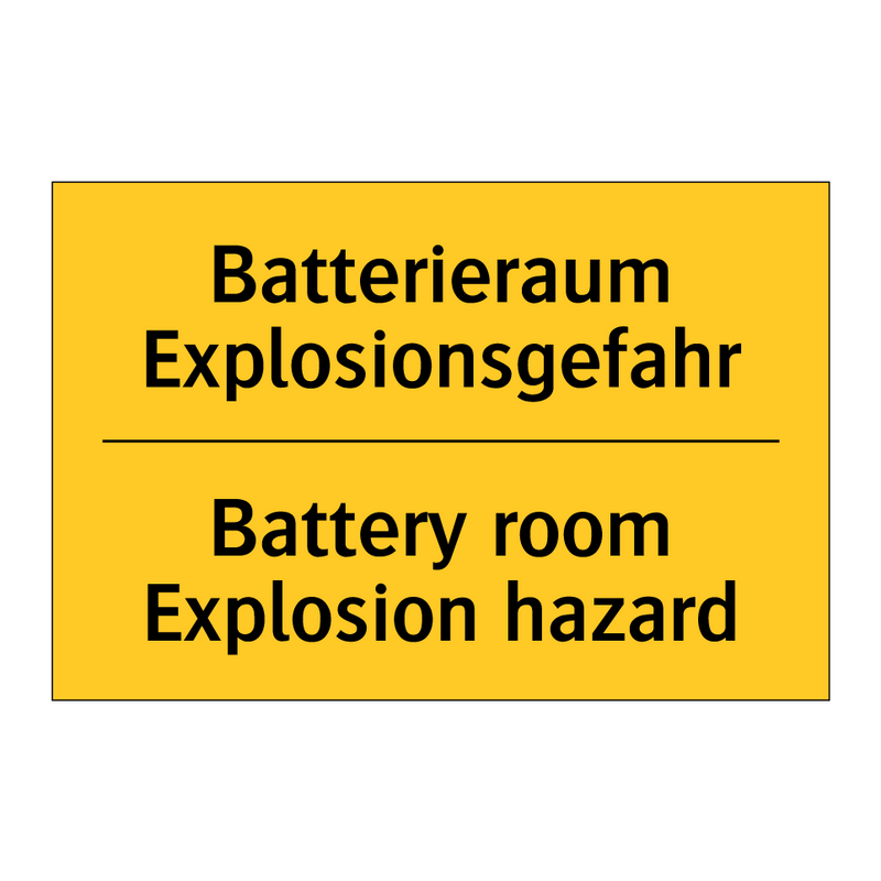 Batterieraum Explosionsgefahr - Battery room Explosion hazard