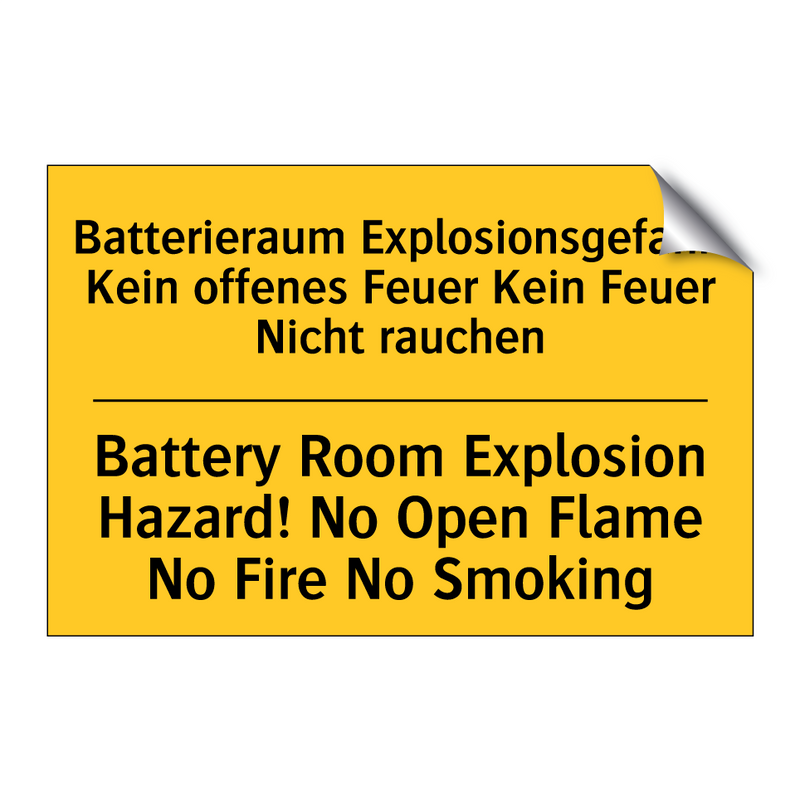 Batterieraum Explosionsgefahr! /.../ - Battery Room Explosion Hazard! /.../