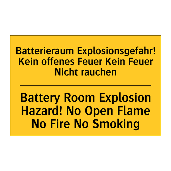 Batterieraum Explosionsgefahr! /.../ - Battery Room Explosion Hazard! /.../