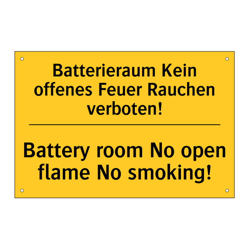 Batterieraum Kein offenes Feuer /.../ - Battery room No open flame No /.../