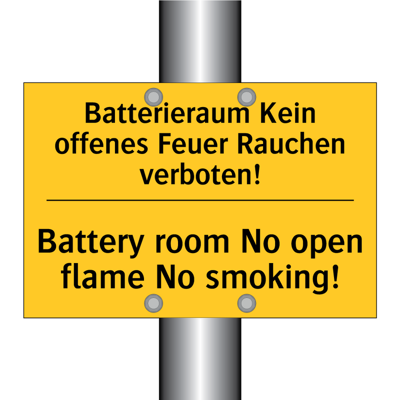Batterieraum Kein offenes Feuer /.../ - Battery room No open flame No /.../