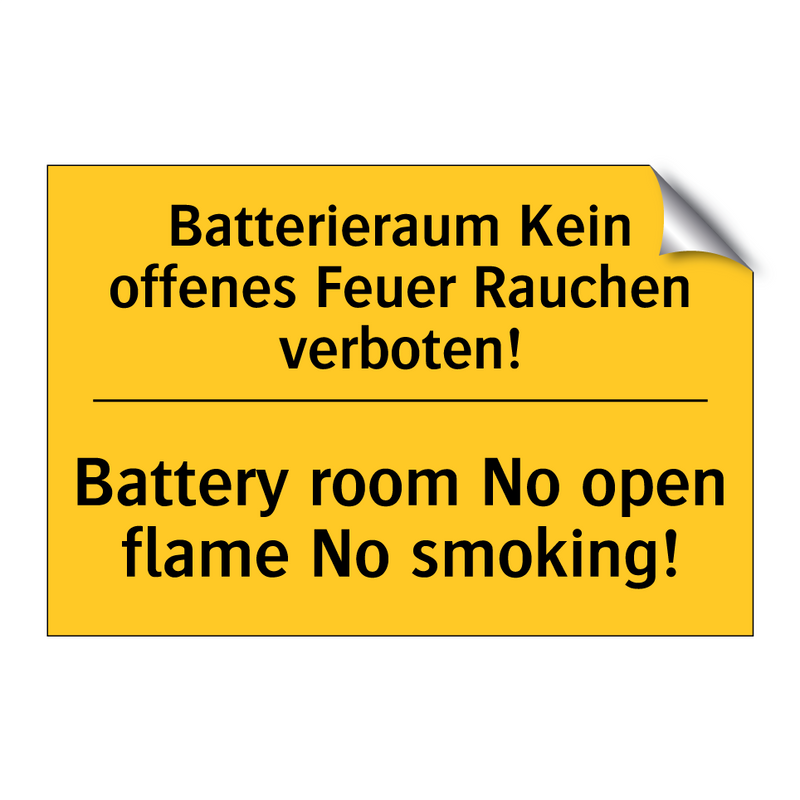 Batterieraum Kein offenes Feuer /.../ - Battery room No open flame No /.../