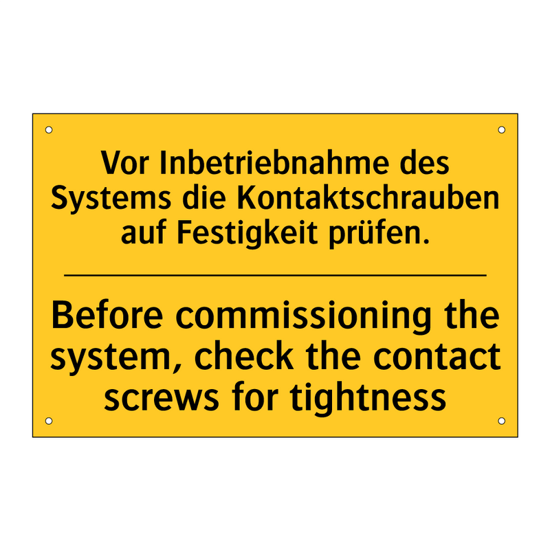 Vor Inbetriebnahme des Systems /.../ - Before commissioning the system, /.../