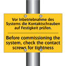 Vor Inbetriebnahme des Systems /.../ - Before commissioning the system, /.../