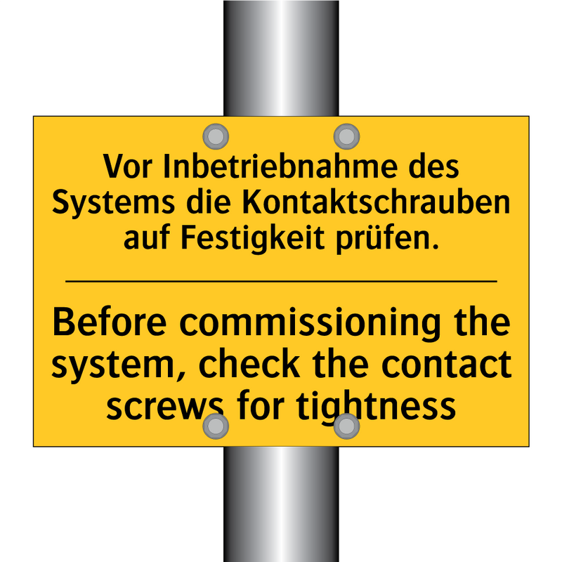 Vor Inbetriebnahme des Systems /.../ - Before commissioning the system, /.../