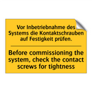 Vor Inbetriebnahme des Systems /.../ - Before commissioning the system, /.../