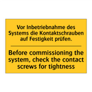 Vor Inbetriebnahme des Systems /.../ - Before commissioning the system, /.../