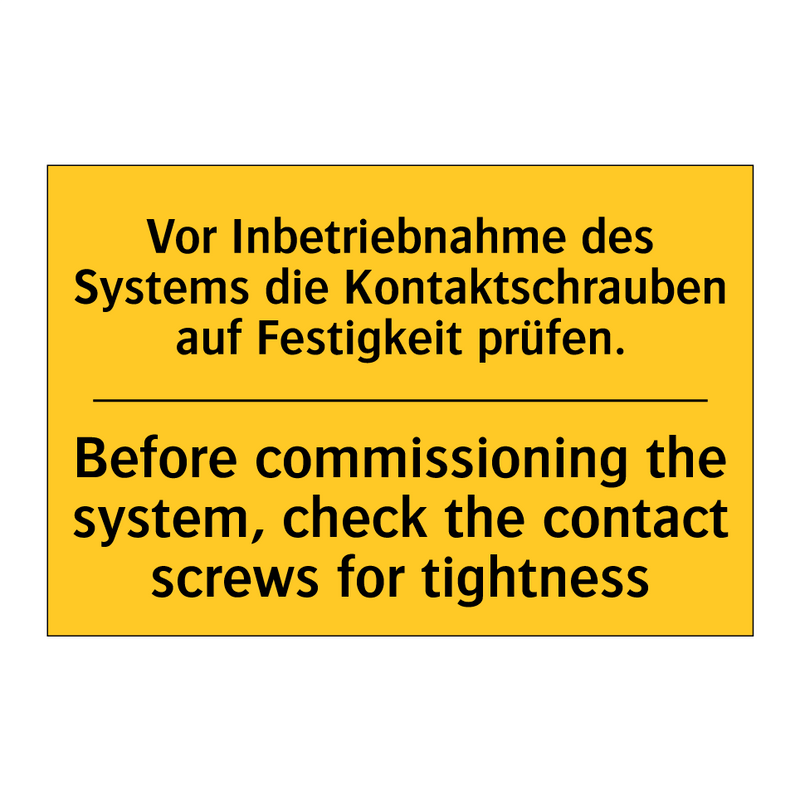 Vor Inbetriebnahme des Systems /.../ - Before commissioning the system, /.../