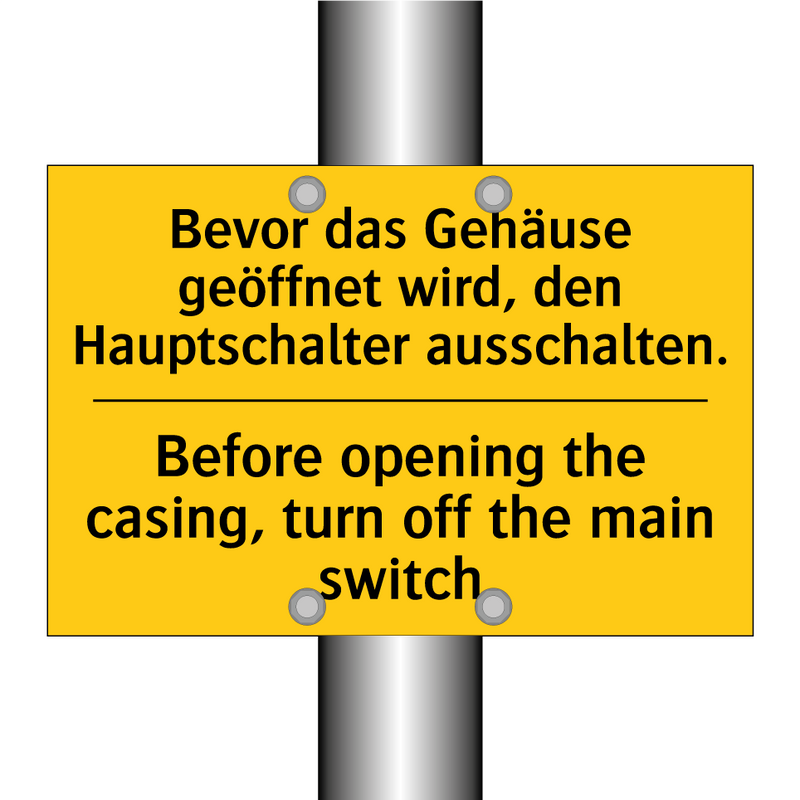 Bevor das Gehäuse geöffnet wird, /.../ - Before opening the casing, turn /.../
