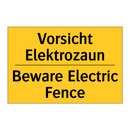 Vorsicht Elektrozaun - Beware Electric Fence