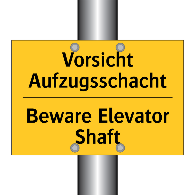 Vorsicht Aufzugsschacht - Beware Elevator Shaft