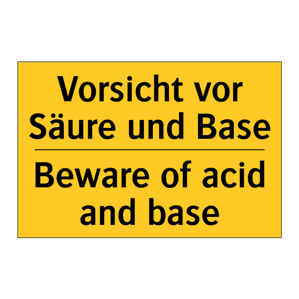Vorsicht vor Säure und Base - Beware of acid and base