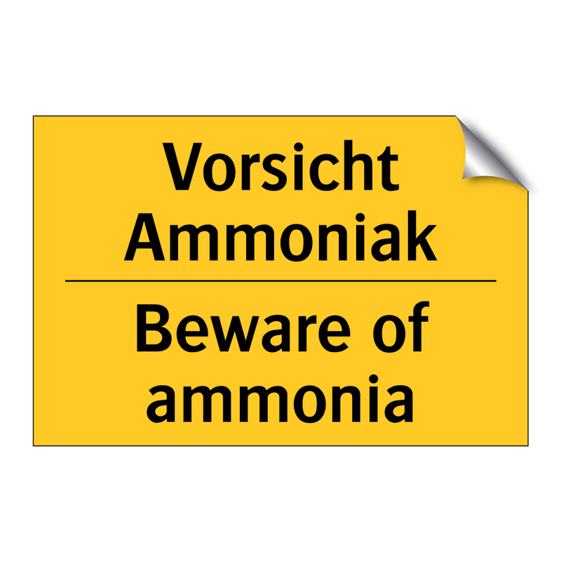 Vorsicht Ammoniak - Beware of ammonia