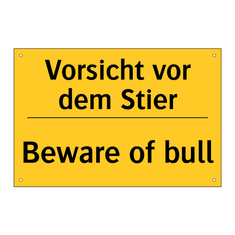 Vorsicht vor dem Stier - Beware of bull
