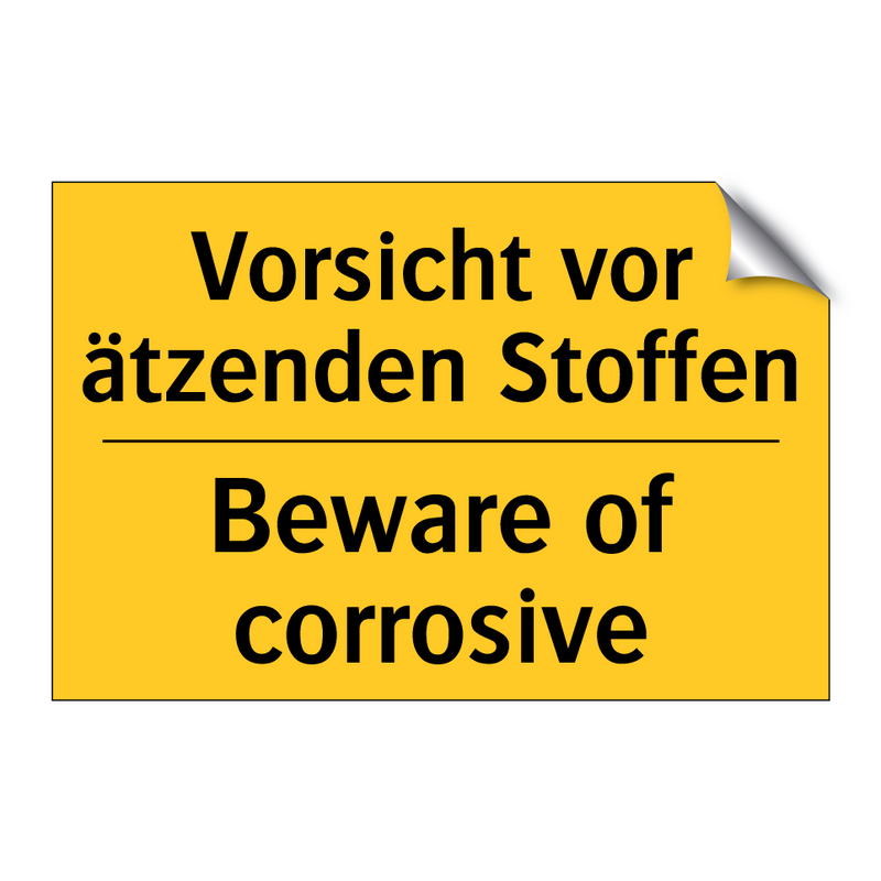 Vorsicht vor ätzenden Stoffen - Beware of corrosive