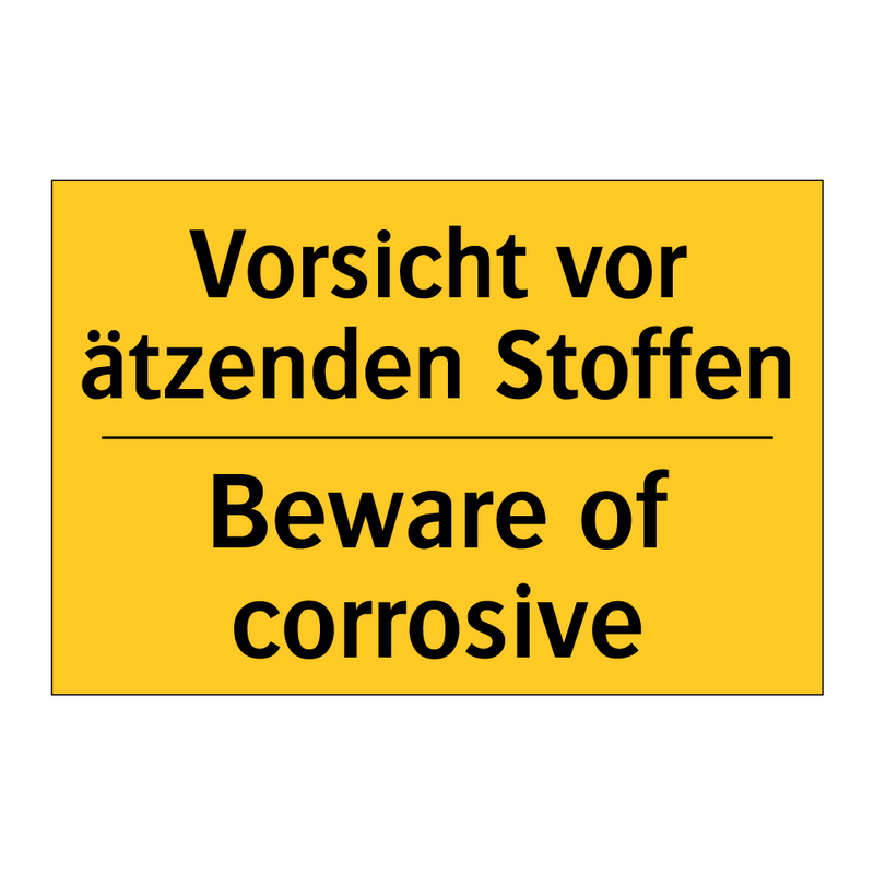Vorsicht vor ätzenden Stoffen - Beware of corrosive