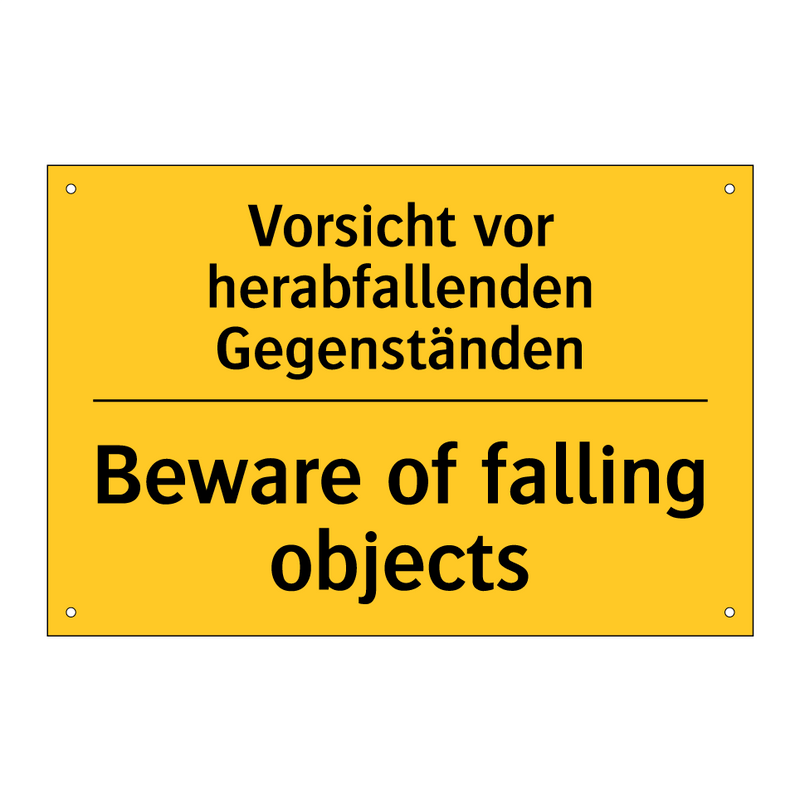 Vorsicht vor herabfallenden Gegenständen/.../ - Beware of falling objects
