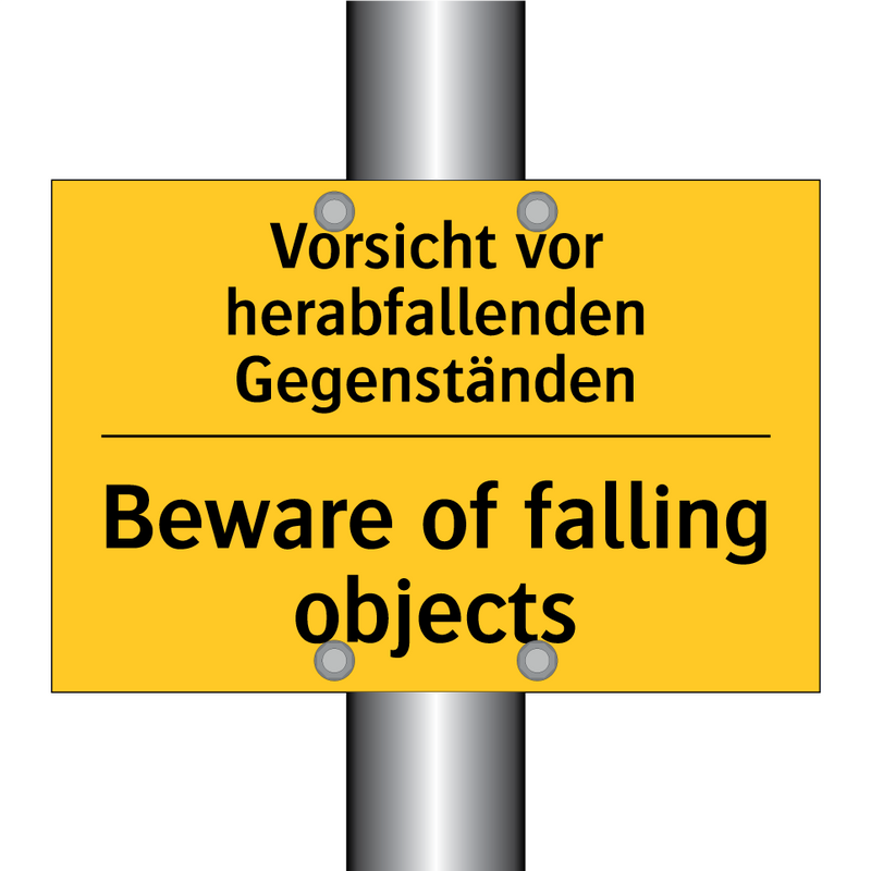 Vorsicht vor herabfallenden Gegenständen/.../ - Beware of falling objects