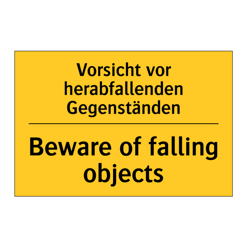 Vorsicht vor herabfallenden Gegenständen/.../ - Beware of falling objects