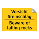 Vorsicht Steinschlag - Beware of falling rocks