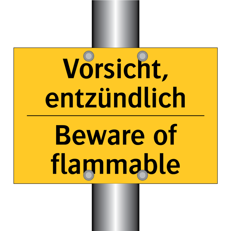 Vorsicht, entzündlich - Beware of flammable