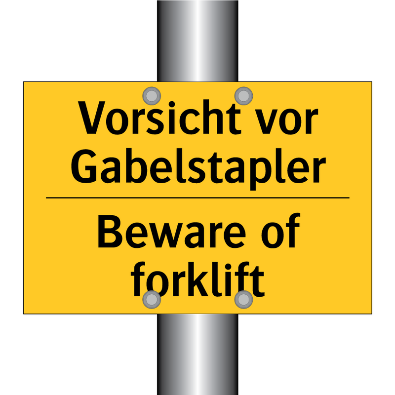 Vorsicht vor Gabelstapler - Beware of forklift