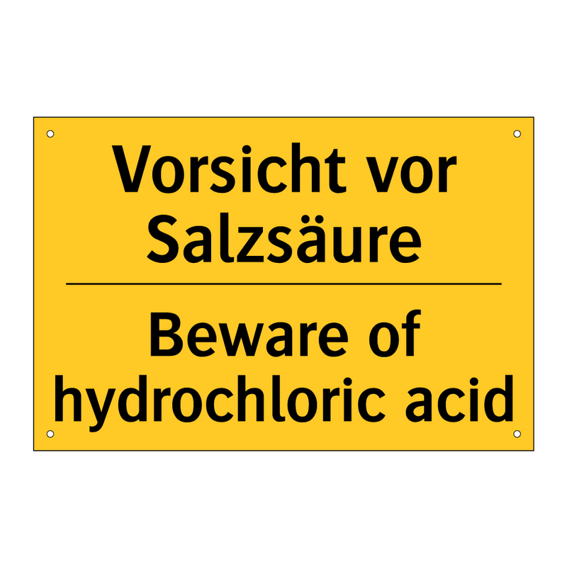Vorsicht vor Salzsäure - Beware of hydrochloric acid
